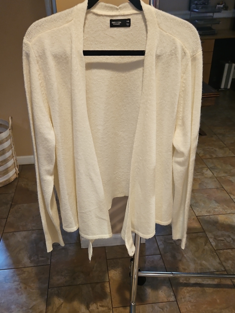 Simply Vera Vera Wang Cream Open-Front Women's Cardigan